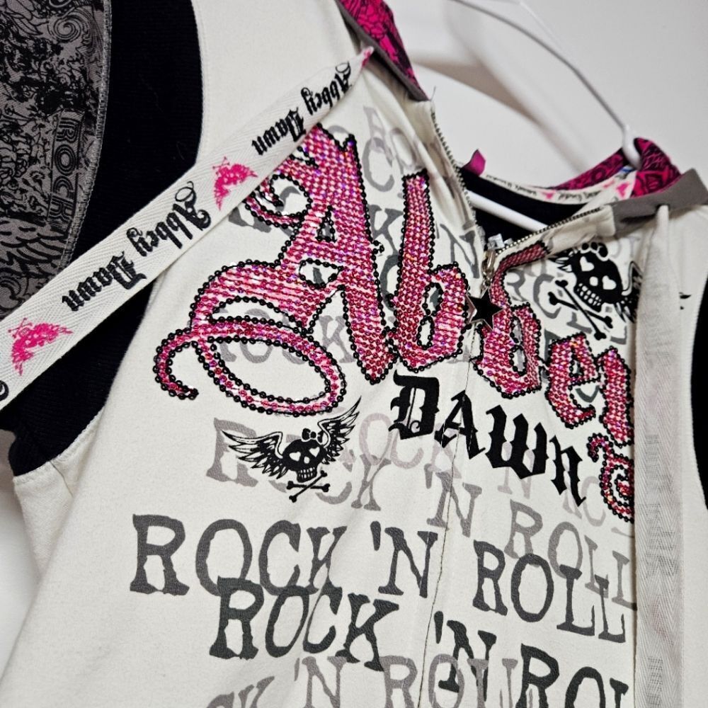 Super Rare Abbey Dawn By Avril Lavigne Short Sleeve Zip Up Hoodie Size Medium